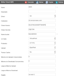 Driver Nuvem/Cloud Storage S3 e CEPH Bacula Enterprise – Guia Rápido 4