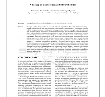 Bacula Paper:  A Backup-as-a-Service (BaaS) Software Solution